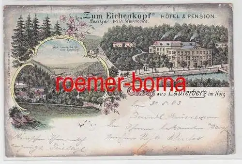 73773 Ak Lithografie Gruss aus Lauterberg im Harz Hotel 'Zum Eichenkopf' 1903