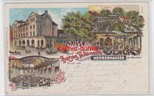 77316 Ak Lithographie Herremhausen Restaurant zum Herzog Ferdinand 1899