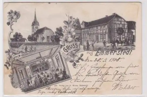 98149 Mehrbild Ak Gruß aus Emmerstedt Gasthof, Kirche usw. 1908