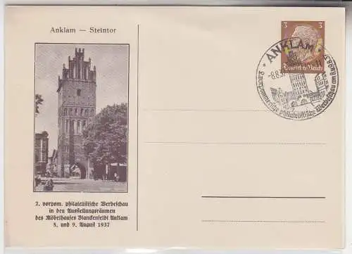 65669 Ganzsachen Ak Anklam Steintor 1937