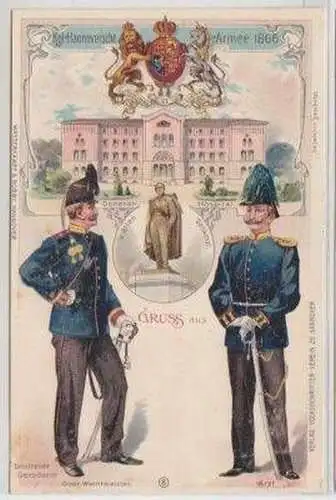 47818 Ak Lithographie königlich Hannoversche Armee 1866