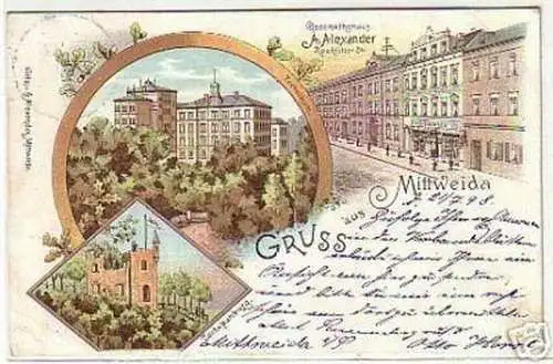 10545 Ak Lithographie Gruss aus Mittweida 1898