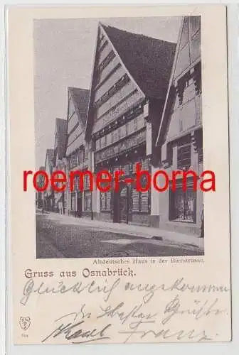 82367 Ak Gruß aus Osnabrück altdeutsches Haus in der Bierstraße 1898