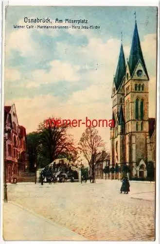 80217 Ak Osnabrück Am Möserplatz Wiener Café usw. 1913