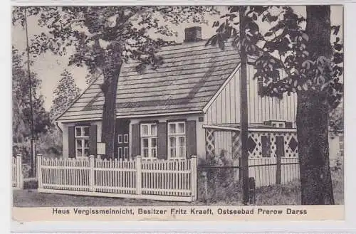 90609 AK Haus Vergissmeinnicht, Bes. F. Kraeft, Ostseebad Prerow Darss 1929