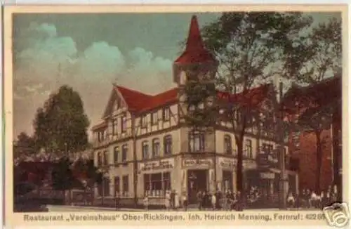 03254 Ak Ober Ricklingen Restaurant Vereinshaus um 1930