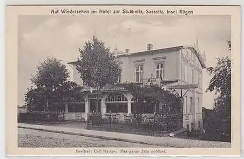 50680 Ak Sassnitz Insel Rügen Hotel zur Stubbnitz um 1910