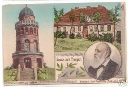 18805 AK Gruß aus Bergen Arndtturm usw. um 1910