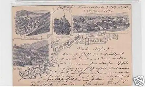 30762 Mehrbild Ak Gruss aus dem Harze 1894