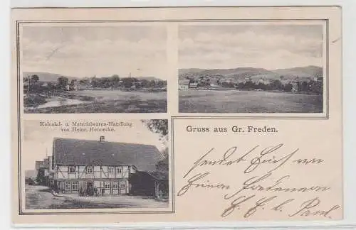 72029 Mehrbild Ak Gruß aus Groß-Freden Kolonialwarenhandlung 1909