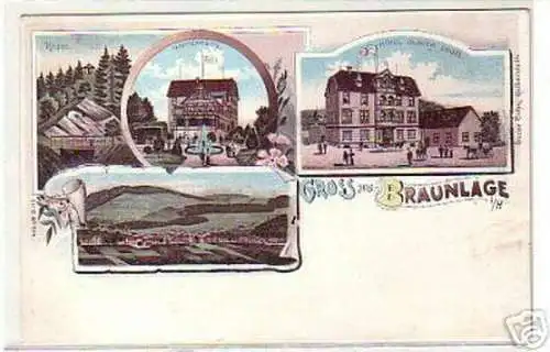 09969 Ak Lithographie Gruß aus Braunlage i.H. um 1900