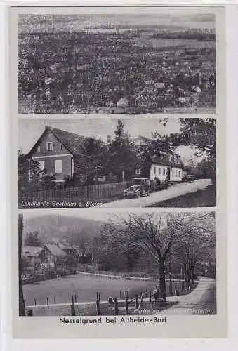 80087 AK Nesselgrund bei Altenheide-Bade - Lehnhart's Gasthaus zu Steinberg 1941