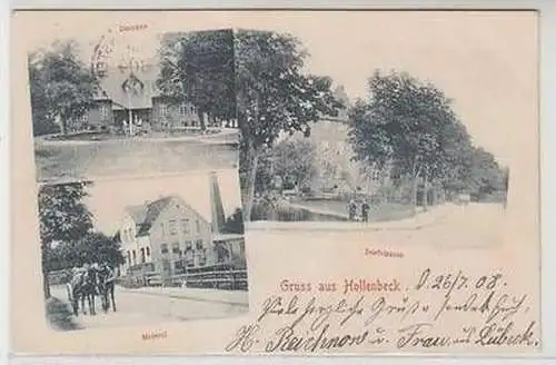 51899 Mehrbild Ak Gruß aus Hollenbeck Meierei, Domäne & Dorfstraße 1908