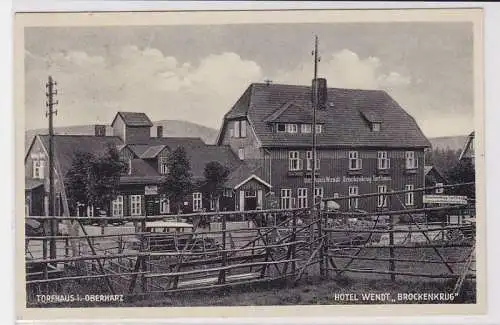 93728 AK Torfhaus im Oberharz - Hotel Wendt 'Brockenkrug', Bahnpost 30. Juni 193