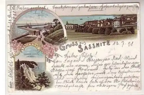 55940 Ak Lithographie Gruß aus Sassnitz 1898