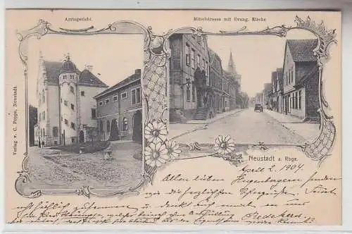 70197 Mehrbild Ak Neustadt am Rübenberge Mittelstraße, Amtgericht 1904