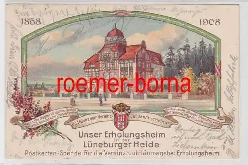 73057 Ak Lithografie Erholungsheim Lüneburger Heide Verein Handlungs-Commis 1908