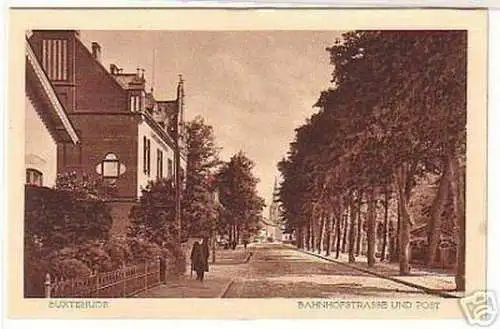 06509 Ak Buxtehude Bahnhofstraße und Post um 1930