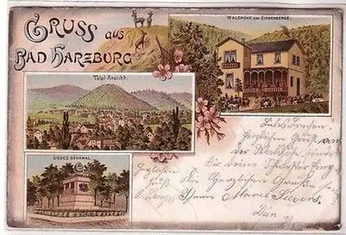 65931 Ak Lithographie Gruss aus Bad Harzburg 1900