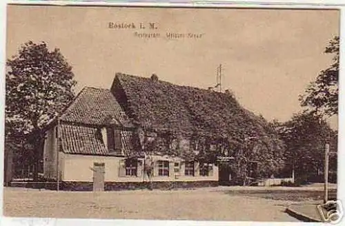 09631 Ak Rostock Restaurant "Weisses Kreuz" um 1920