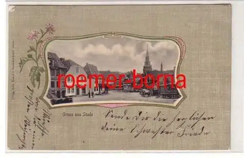 75564 Jugendstil Ak Gruss aus Stade 1904