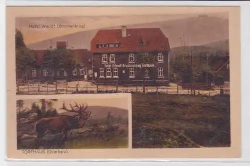 87838 Ak Torfhaus im Oberharz Hotel Wendt Brockenkrug um 1930