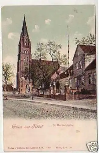 30908 Ak Gruß aus Röbel St. Marienkirche um 1910