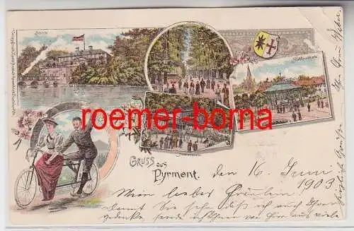 74115 Ak Lithografie Gruss aus Pyrmont 1903