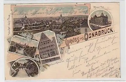 63788 Ak Lithographie Gruß aus Osnabrück 1897