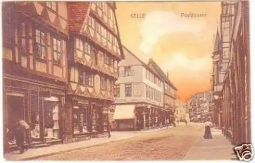 29350 Ak Celle Poststraße mit Geschäften 1907