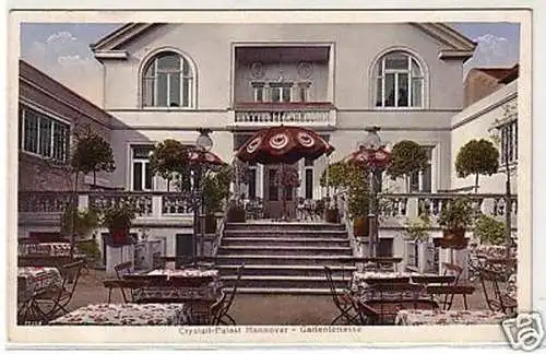 33001 Ak Hannover Crystall Palast Gartenterrasse 1922