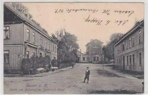 07142 Feldpost Ak Seesen am Harz Partie am Bahnhof 1915