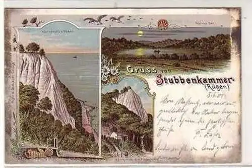 40858 Ak Lithographie Gruß von Stubbenkammer 1901