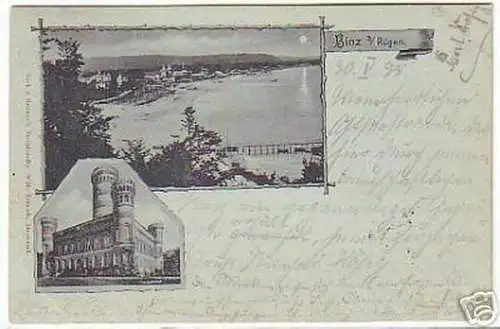 08722 Mondscheinkarte Binz auf Rügen 1898