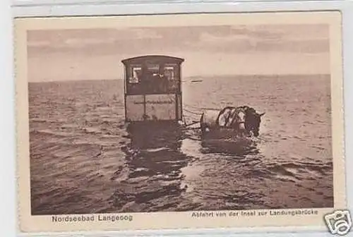 31873 Ak Nordseebad Langeoog Pferdebahn um 1910