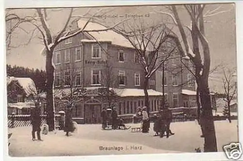 32671 Ak Braunlage im Harz Berg Hotel im Winter 1916