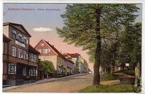 17941 Ak Zellerfeld Oberharz obere Marktstraße um 1910