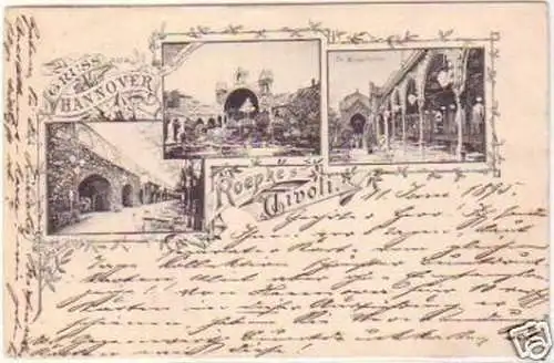 17390 Ak Gruss aus Hannover Roepkes Tivoli 1895