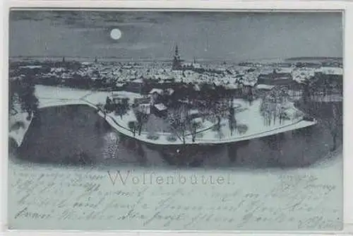 51789 Mondscheinkarte Wolfenbüttel Winteransicht 1898