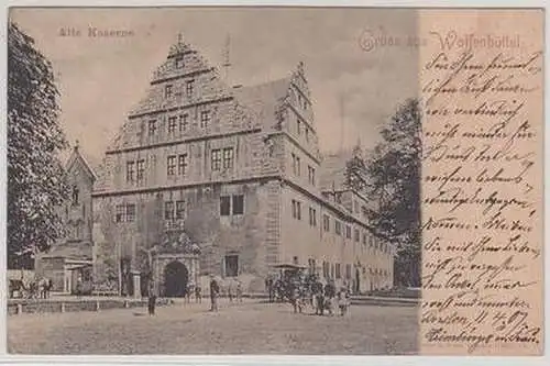 53301 Ak Gruß aus Wolfenbüttel alte Kaserne 1907