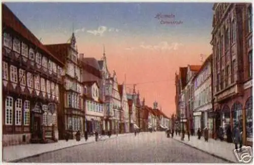 13614 Ak Hameln Osterstrasse mit Geschäften um 1920