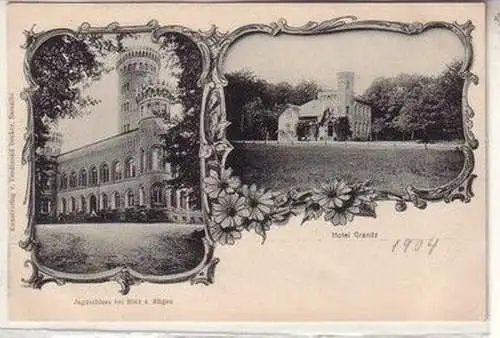 09771 Mehrbild Ak Hotel Granitz und Jagdschloß bei Binz auf Rügen 1904