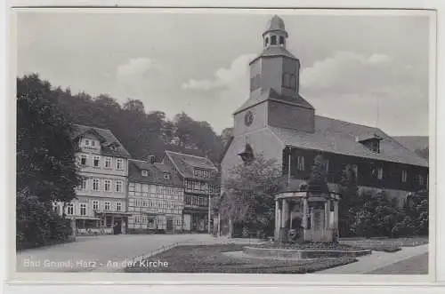 70653 Ak Bad Grund Harz an der Kirche 1943