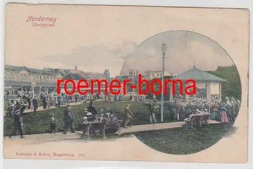 69369 Ak Norderney Marktplatz um 1900