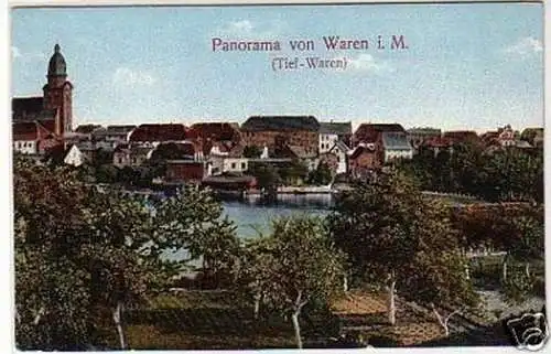 31542 Ak Waren in Mecklenburg Panorama um 1930