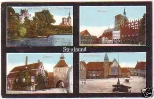 19813 Mehrbild Ak Stralsund Hauptbahnhof usw. 1916