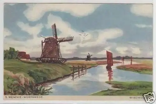 00681 Künstler Ak Worpswede S. Wencke Windmühlen 1909