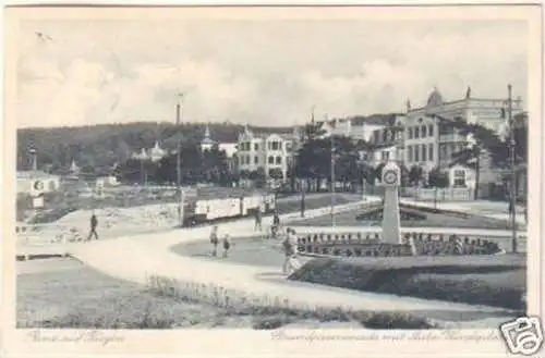 19811 Ak Binz auf Rügen mit Auto Wendeplatz 1928