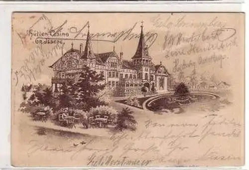 13206 Künstler Ak Gr. Ilsede Hütten Casino 1907