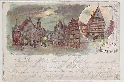 59971 Ak Lithographie Gruss aus Hildesheim 1913